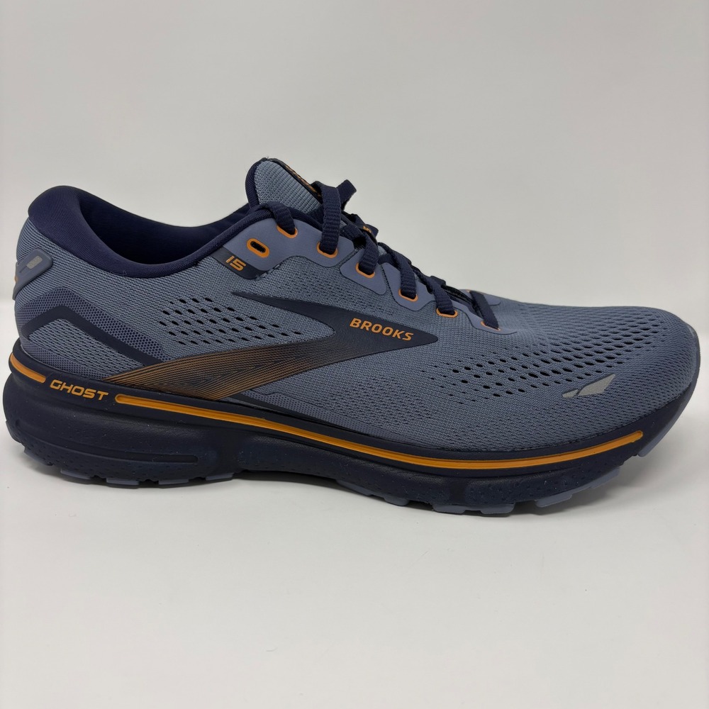 Brooks Ghost 15 Mens Size 9.5 Blue Orange Running Shoes (1103931D025)